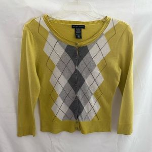 New York & Company lime green sweater with clear bottoms